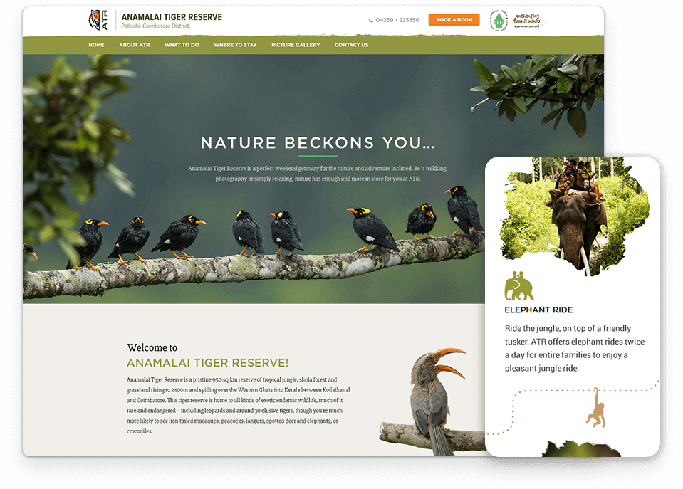 Anamalai Tiger Reserve website design